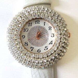 White Crystal Fashion Watch with White Band - NEW WITH TAGS